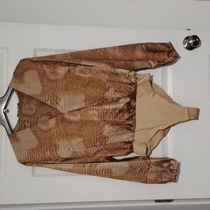 Guess Top Size L Brown Tan